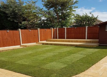 Creative landscaping solutions in Plymouth by Stone Mark Contractors. High-quality landscaping project by Stone Mark Contractors in Plymouth, Devon, creating elegant and functional outdoor environments.