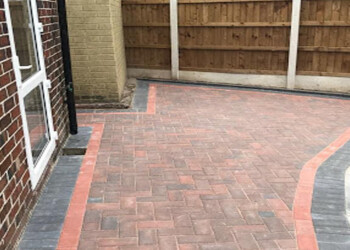 Expertly crafted patios across Devon by Stone Mark Contractors. Custom patio designed and installed by Stone Mark Contractors across Devon, enhancing outdoor living with durable materials and expert craftsmanship.